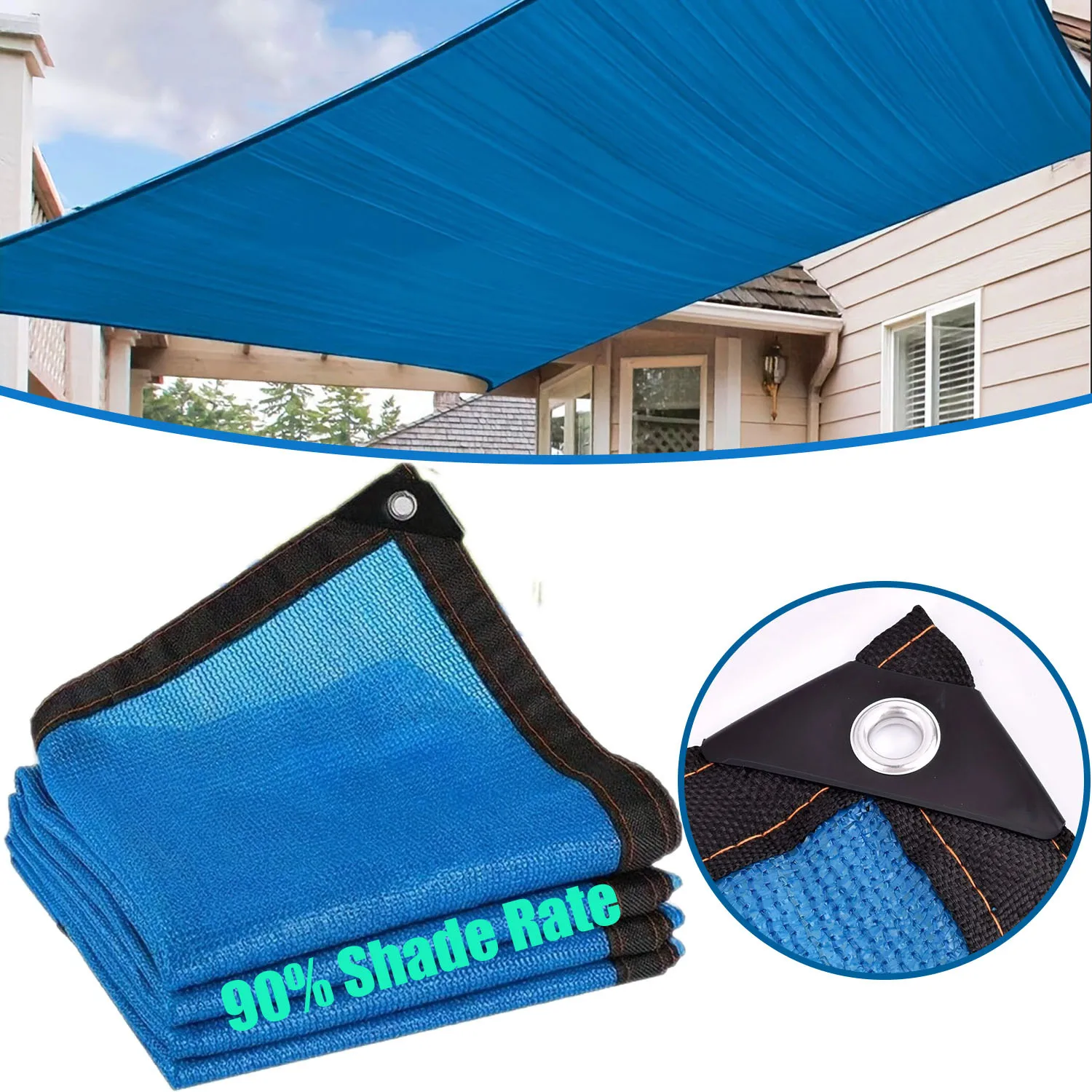 Shaded Outdoor Patios, Privacy Fence Screens, Outdoor Shade Nets, High-Density Polyethylene with Eyelet Brass Fasteners, Uv-Resistant Breathable Weave, for Backyard Lawns, Patios, and Gardens