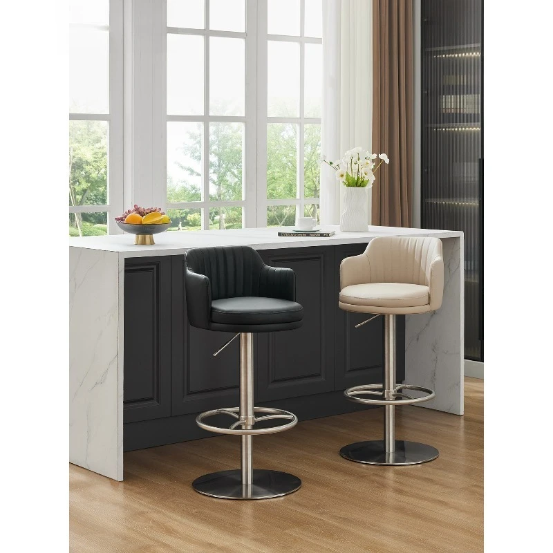 

Bar chair lifting and rotating stable, firm and durable, stainless steel silver high stool
