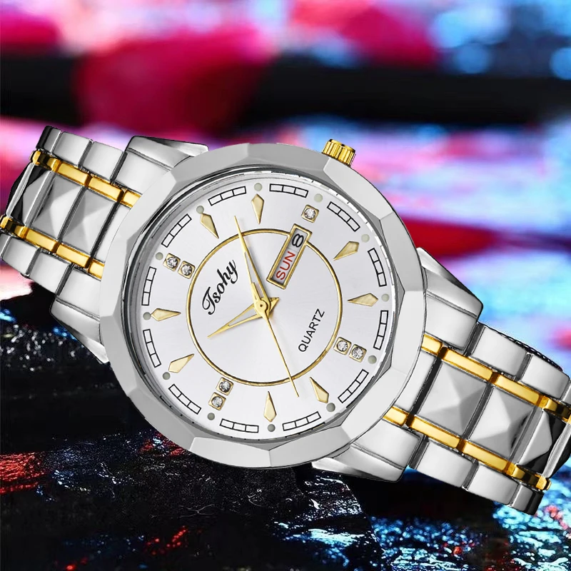 분위기 있는 다각형 다이얼 남성용 시계 트렌드, 심플하고 잘 생긴 내구성 비즈니스 학생 남성 시계