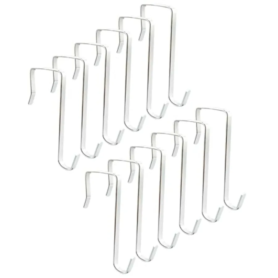 12 Pack Over The Door Metal Hook Hanger - Fits Interior Doors 1.45