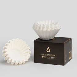 TIMEMORE Store Coffee Pot Filter Paper By Hand Drip Cup 50pcs American Coffee Machine Filter Fan Cake shape&V-shaped