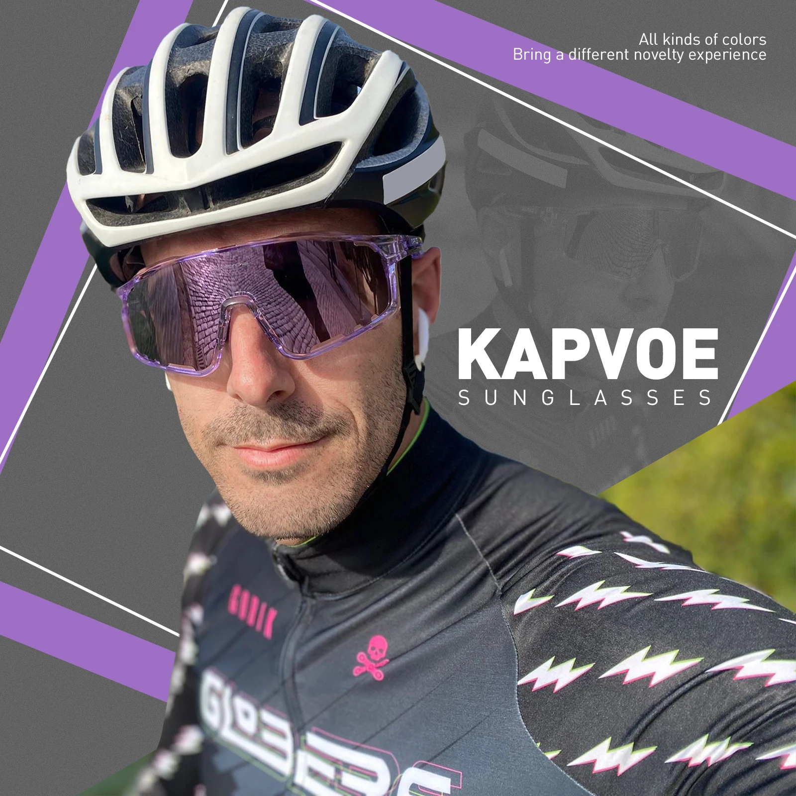 Kapvoe Cycling Glasses MTB Riding Running Sunglasses UV400 Skiing Fishing Climbing Goggles Man Woman Bike Bicycle Eyewear