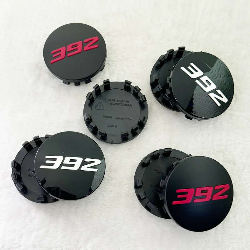 4pcs x 63mm Car Logo Wheel Center Hub Caps Rim Cover Emblem Sticker for Dodge Charger Challenger Hell Cat SRT for Chrysler 300C