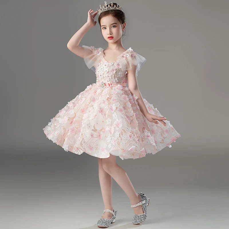 Flower Girl Party Birthday Dresses for Wedding Bridemaid Formal Occasion Dress Luxury Princess Pageant Short Evening Gowns Child