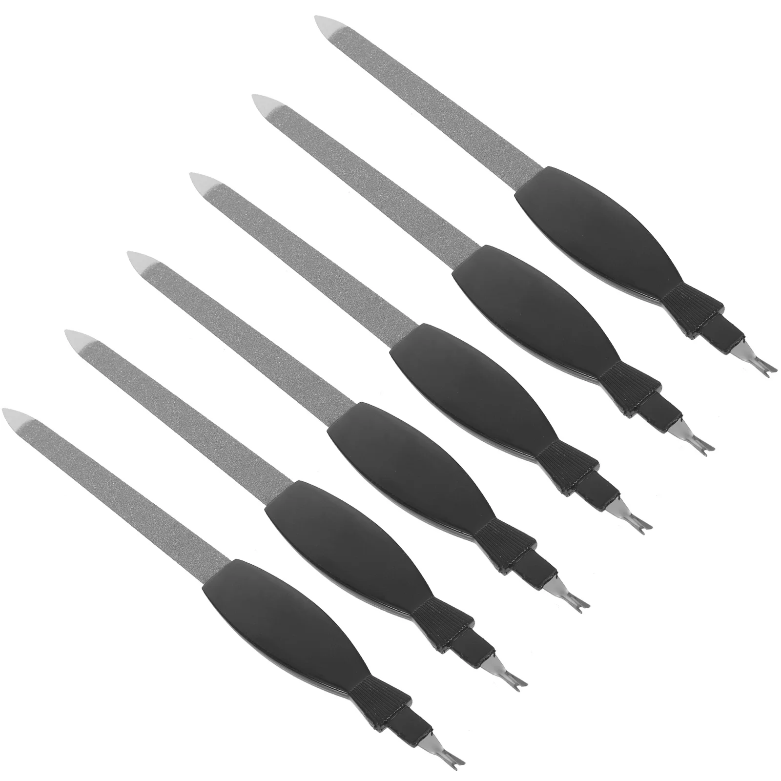 

12Pcs Nail File Dead Skin Fork Dual-Sided Stainless Steel Manicure Tools Nail Cuticle Pusher Remover Buffer Professional Use