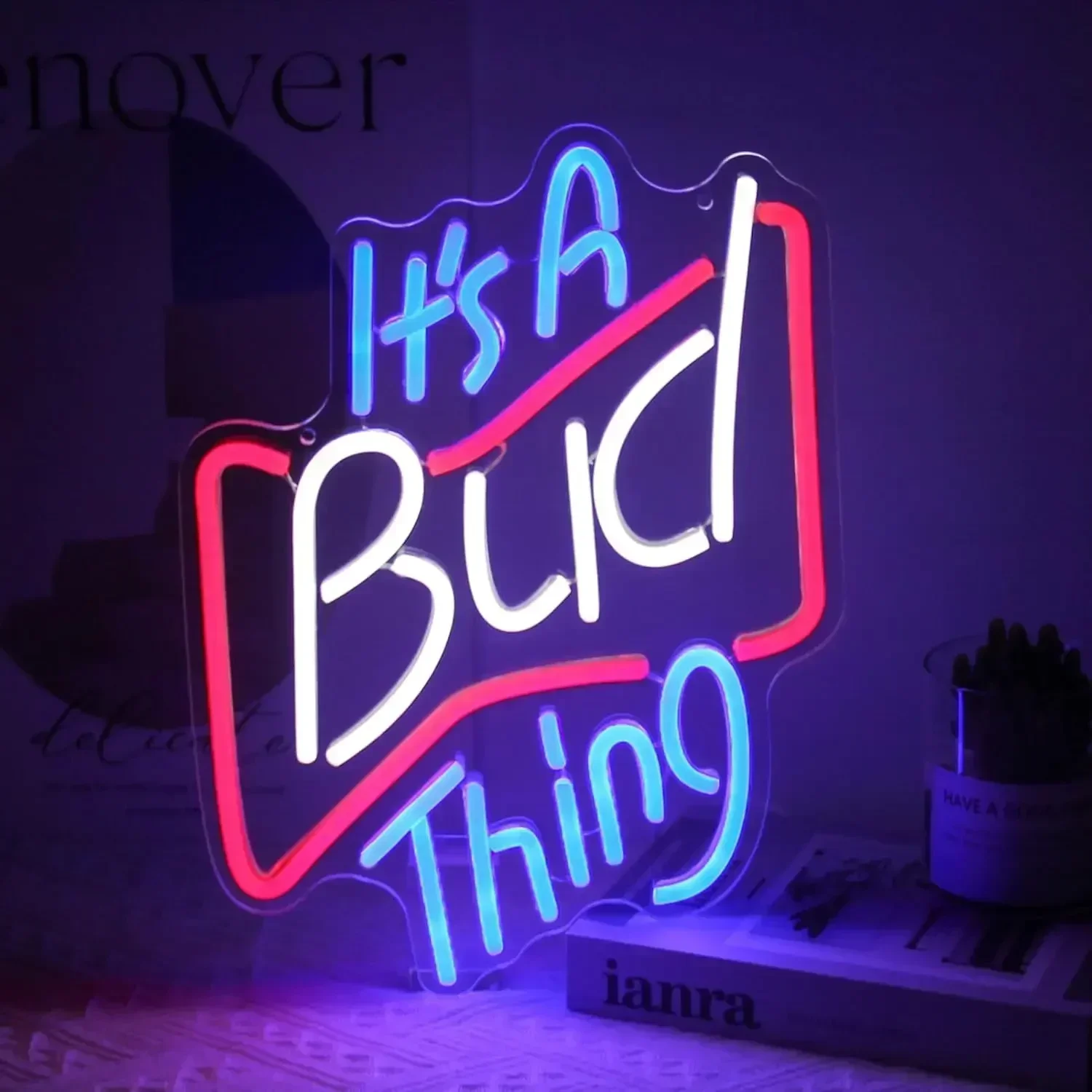 

It's A Bud Thing Neon Signs LED Neon Light Sign Light Up Neon Signs Wall Decor for Man Cave Bar Decor Bar Pub Decor