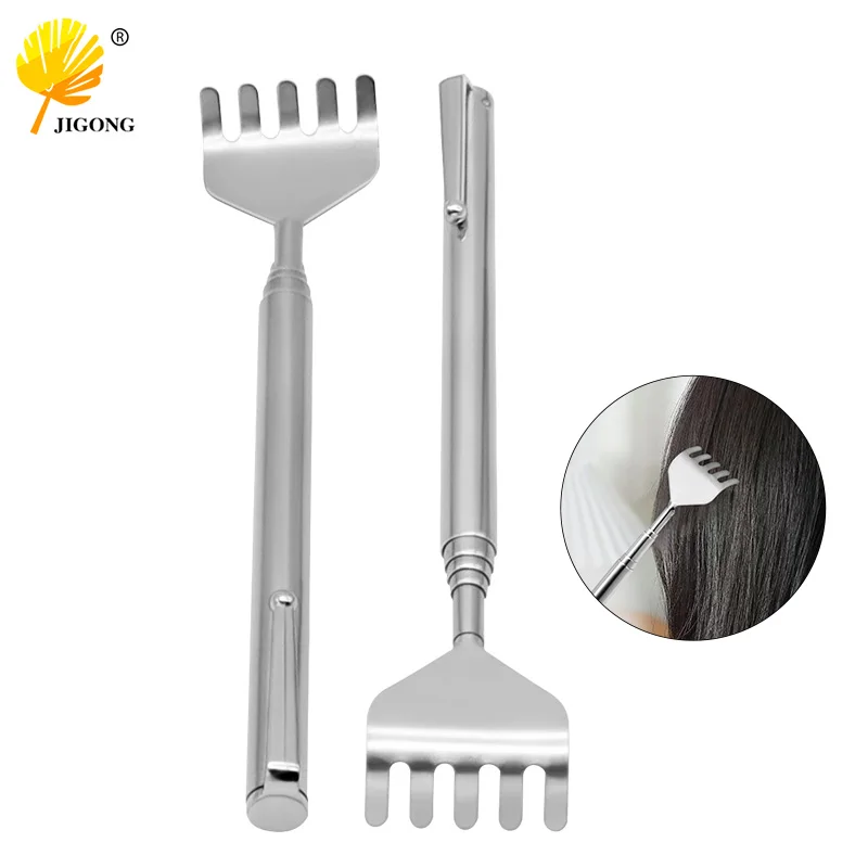 Aço inoxidável telescópico Tickle Scratcher Scratcher, Easy Back Scratcher, Rake Device, 16-50cm