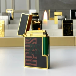 New commemorative edition single and double flame luxury lighter Ping Sound natural paint cigarette smoking butane lighter 18132