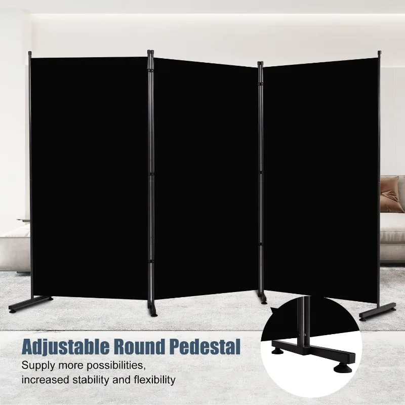 Room Divider 6ft Room Dividers and Privacy Screens, 3 Panel Partition Room Divider Screen Portable Fabric Panel, Indoor Folding