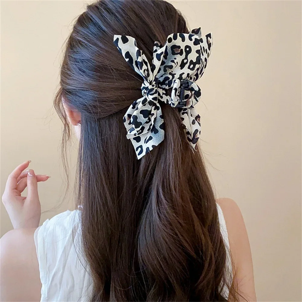 Retro Haarspange in Kaffeefarbe mit Cashew-Blumenmuster für Damen, trendige große Schleifen-Haarspange, Haarklammer für den Hinterkopf, Shark-Clip, Haar-Accessoires – Detail 24