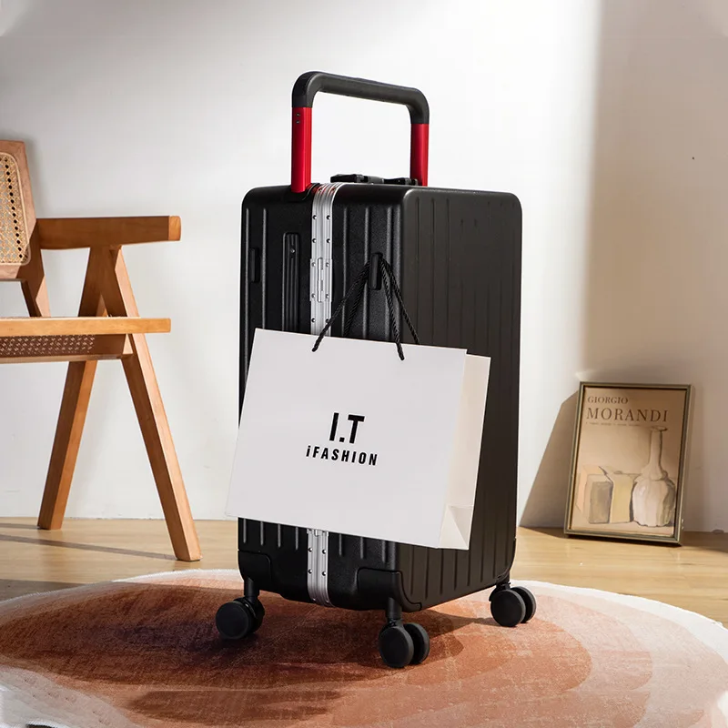 Aluminum Frame Luggage.men's Universal Wheel Wide Trolley 24-inch Luggage.women's 20-inch Boarding Travel Suitcases On Wheels.