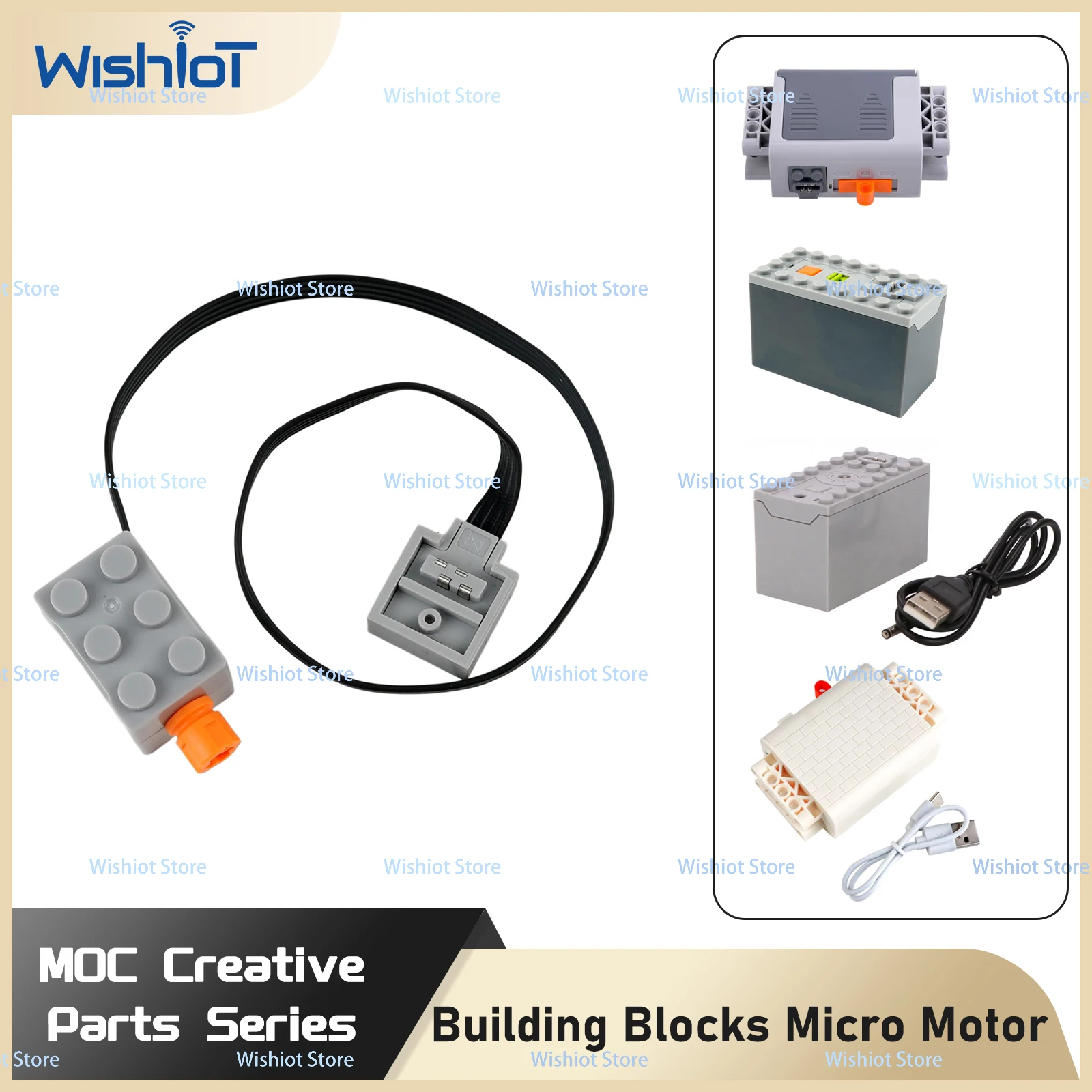 

Микромини-двигатель MOC, совместимые с Legoeds, строительные блоки, силовые функции 2986 43362c01, технические детали с батарейным блоком питания