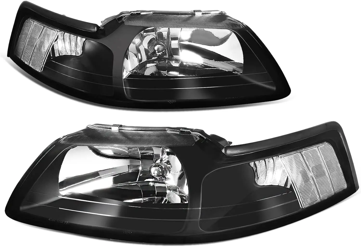 

Headlights Assembly Compatible with 1999-2004 Ford Mustang New Edge 4th Gen, Driver and Passenger Side Halogen Headlamps Replace
