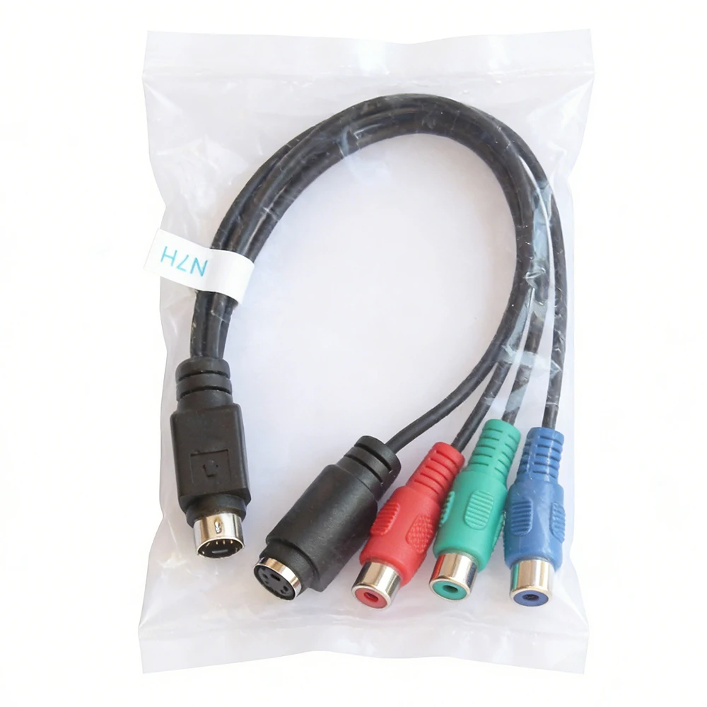 7 Pin S-Video to Female RGB/ 3 RCA and 4 pin  S-Video FemaleComponent Cable 20cm for PC DVD HDTV