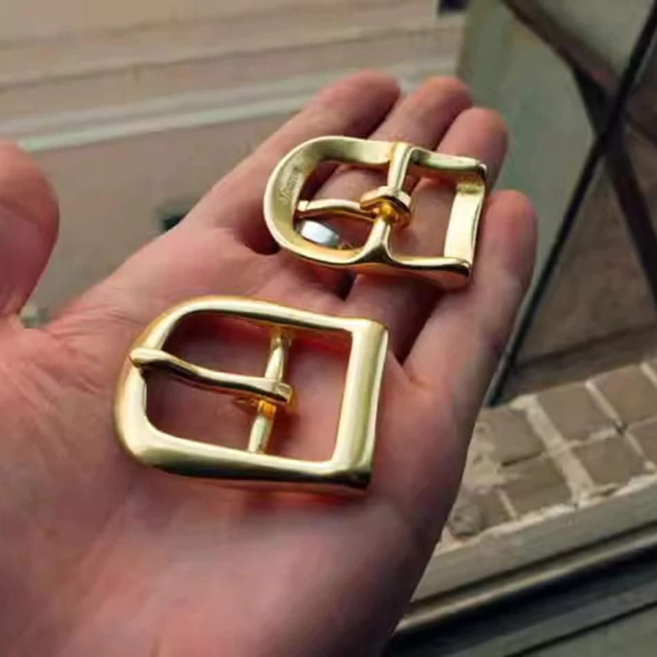Leather, leather goods, hardware accessories, solid brass belt buckle, strap fastener, horse tack, stirrup buckle, 32mm