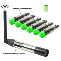 Rechargeable Wireless DMX 512 Receiver 2.4G ISM Transmitter Controller for LED Stage PAR Light Effects