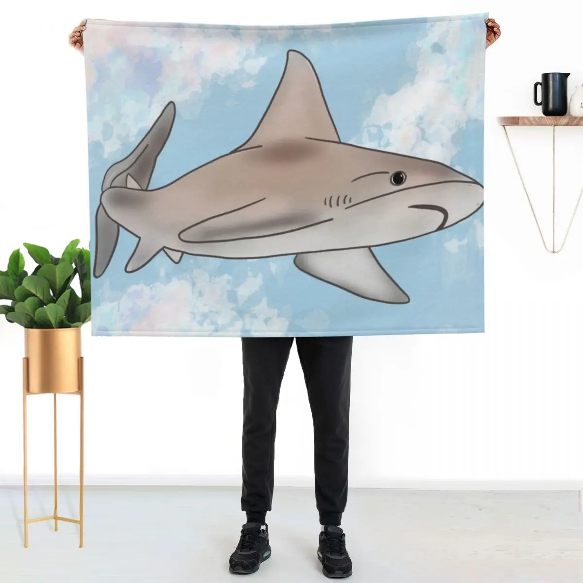 Sandbar Shark - True tint Throw Blanket Fuzzy Plush Throw Blanket for Sofa Chair