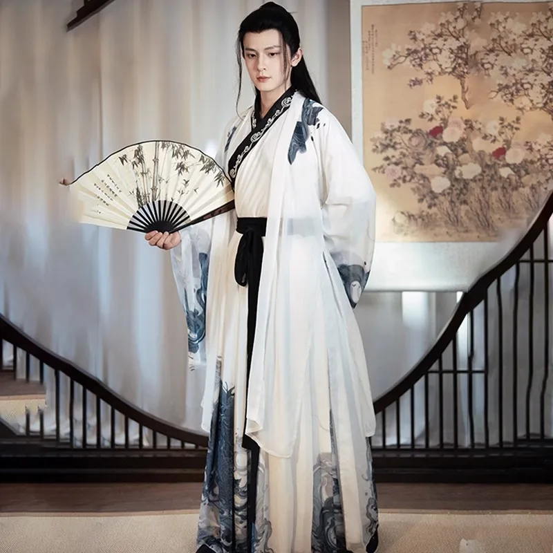 

Hanfu Men New Chinese Style Jade Kirin Wei Jin Song Dynasty Long Shirt Chinese Style Fairy Atmosphere Cosplay Chinese Xianxia