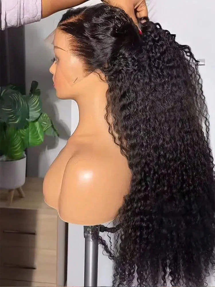 

Парик Jerry Curly Lace Front из натуральных волос, плотность 200%, 13x4 HD Lace Frontal, кудрявый парик из натуральных волос для женщин, с естественной линией роста волос