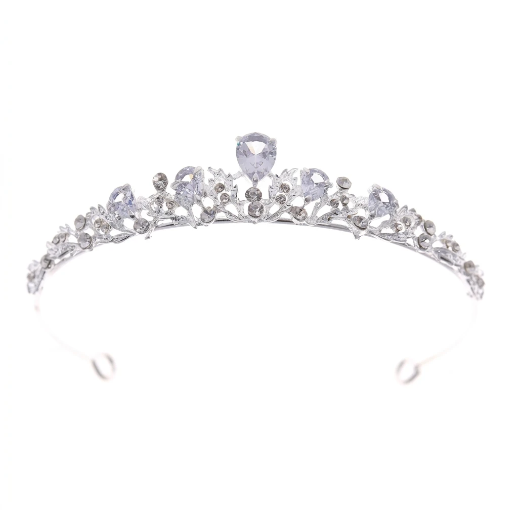 Adjustable Crown Hairband Sparkling for Wedding Party Kids Princess Zircon Tiara Headpiece Birthday Stage Accessory Gift