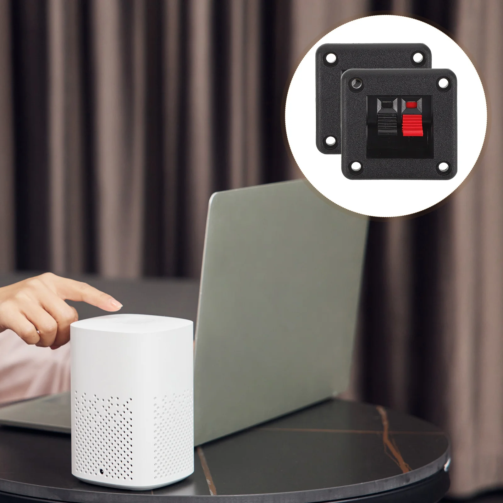 

12pcs Desktop Speaker Junction Box: Compact Square Terminal Block For Wire Management Cable Organizer Clips For Home Office Diy