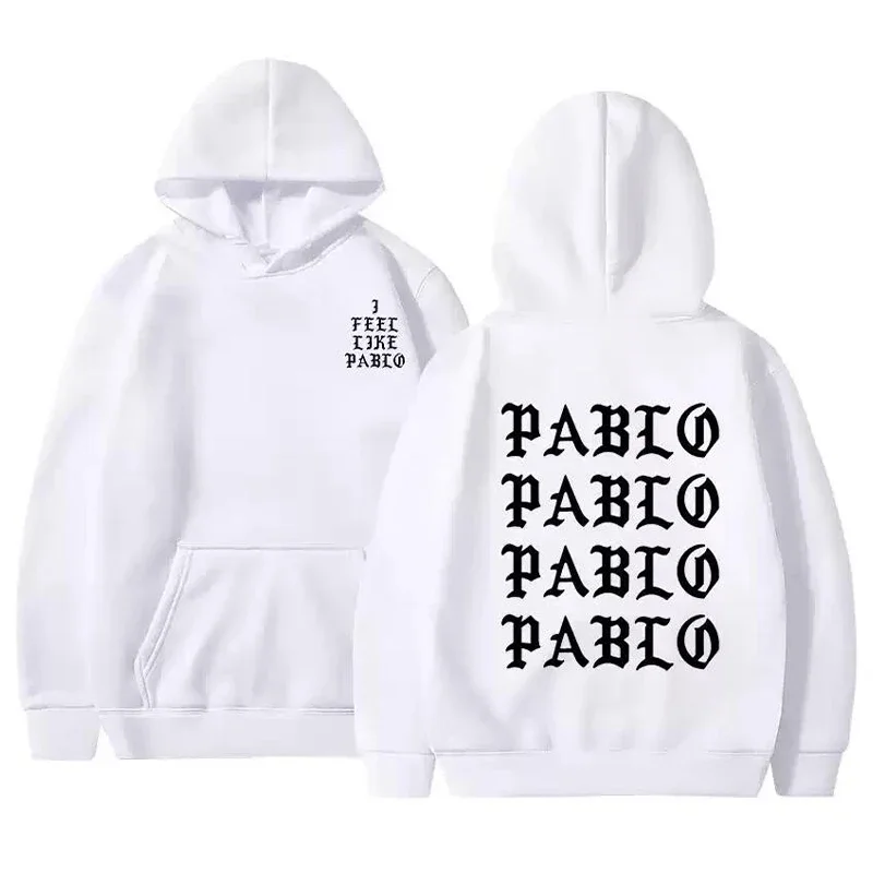 I Feel Like Pablo Hoodies Men Fashion Letter Graphic Printed Sweatshirts Women Cool Casual Harajuku Hooded Pullovers Sportwear