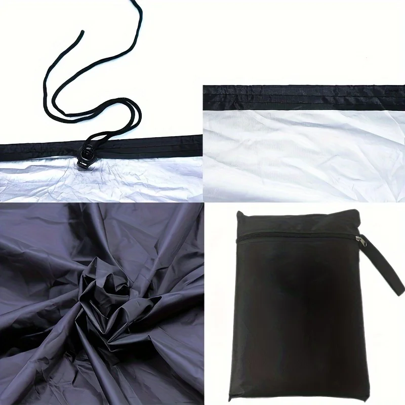 Black Outdoor Furniture Cover, 420D Oxford Table and Chair Fabric Cover, Outdoor, Water (Size 242 * 162 * 100cm) - view 6