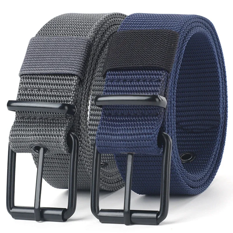 

Men Women Alloy Black Alloy Pin Buckle Belt High Quality Nylon Canvas Adjustable Waist Strap Belts for Jeans Cummerbunds 2024