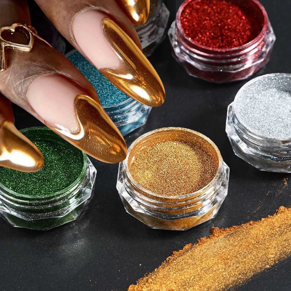 22 pezzi/set specchio metallico polvere cromata glitter per unghie specchio colorato set di pigmenti per polvere cromata accessori per la decorazione del manicure fai da te