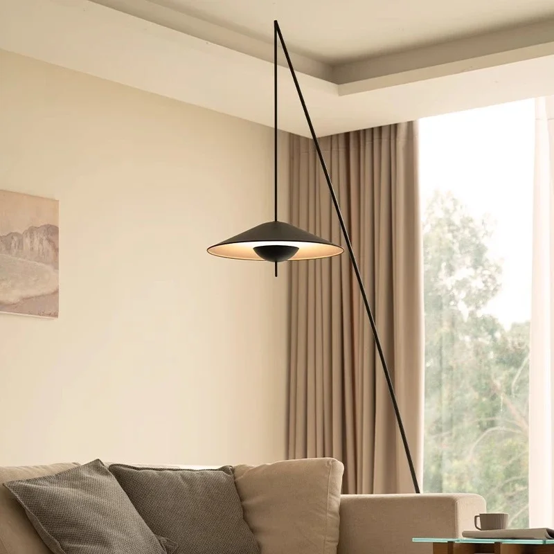 Floor-to-ceiling living room next to sofa bedroom high-end atmosphere art ornament designer reading lamp