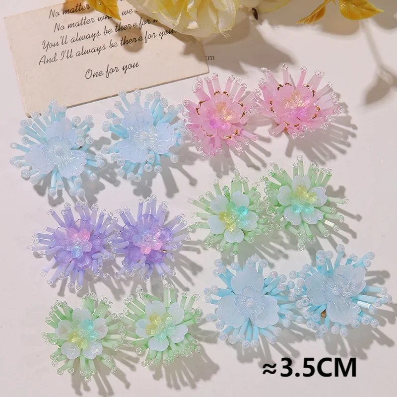 New Glass Beads Cluster Flower Sewing Button 3pcs Wholesale DIY Hole Shoes Embellishment Decoration Accessory Finding