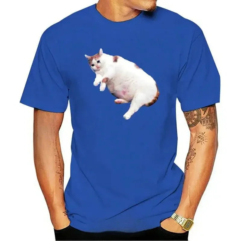 2024 Sad Fat Cat Overweight Funny Meme Xd Dank New Cat T Shirt  COTTON  anime tshirt Casual T-shirts Crewneck fashion