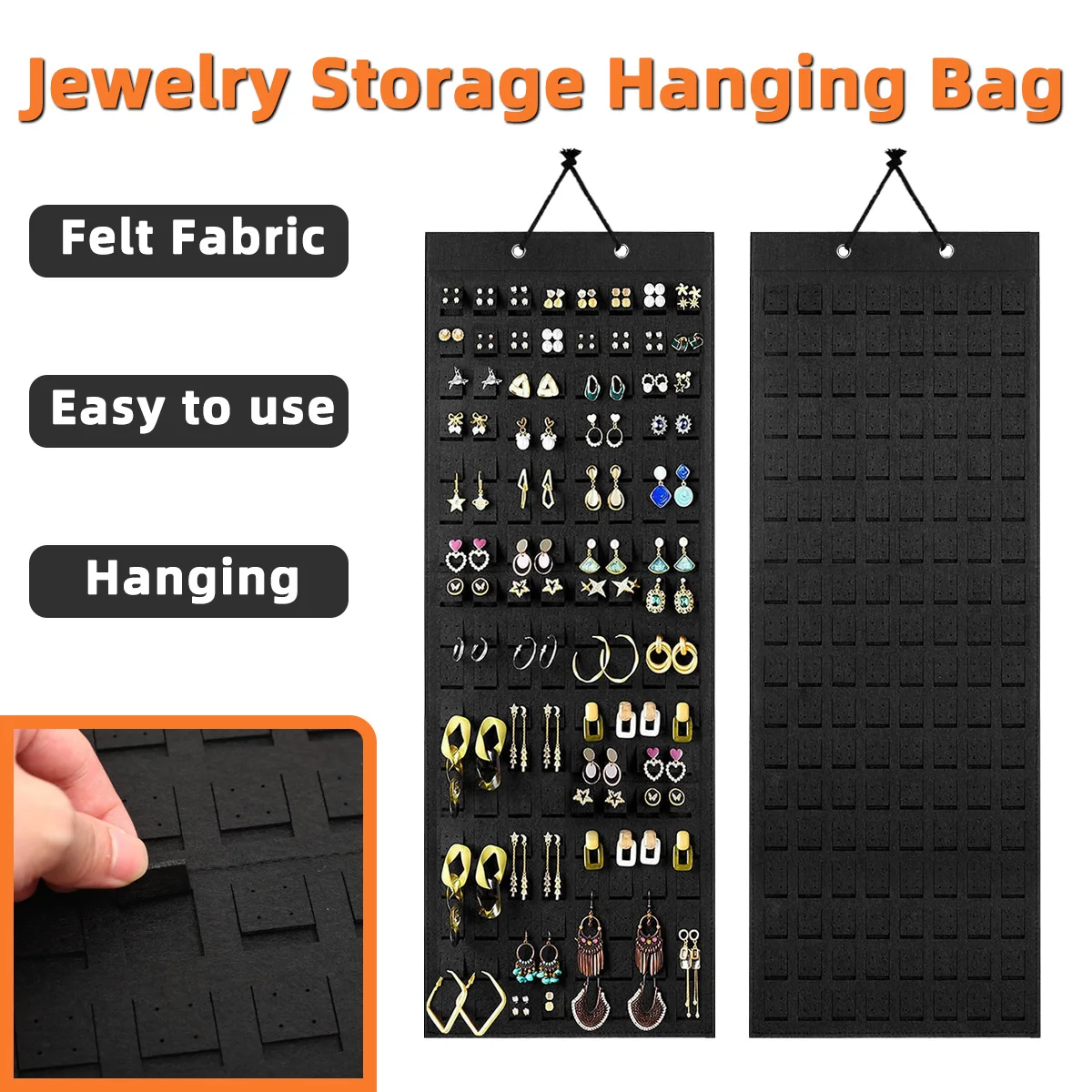 1PC Wall Mounted Jewelry Bag Jewelry Display Felt Earrings Storage Bag Necklace Ring Jewelry Storage and Packaging