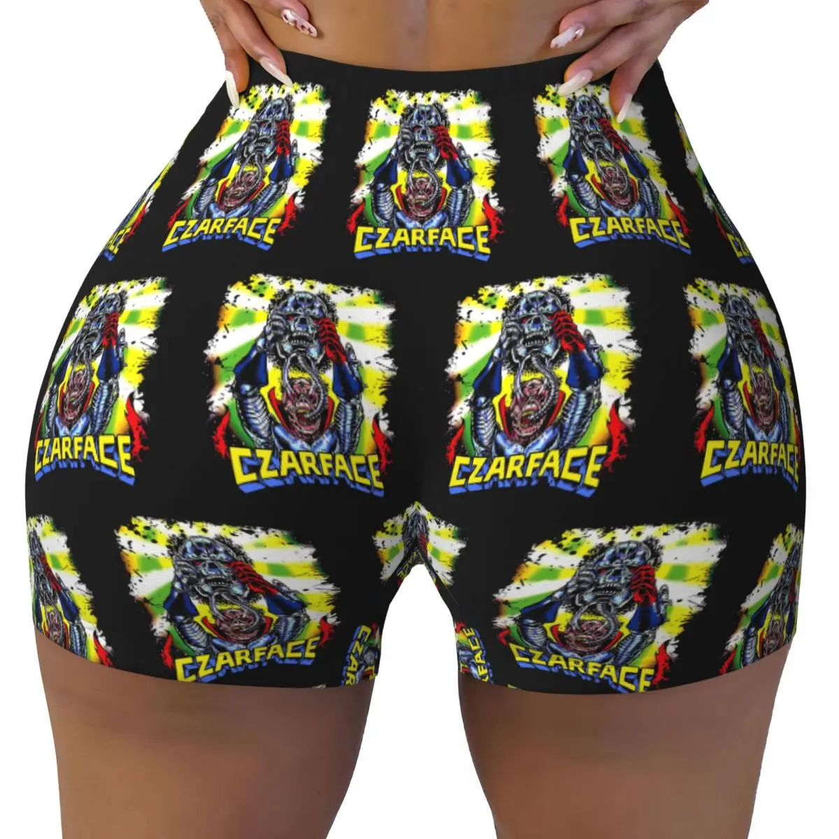 Benutzerdefinierte Czarface Merch Yoga-Shorts für Damen, Fitnessstudio, Workout, Laufen, Sport, Volleyball, Biker-Shorts