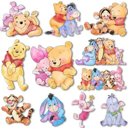 Watercolor Winnie the Pooh Iron on Transfers Heat Press Stickers Thermal Patches for Clothes