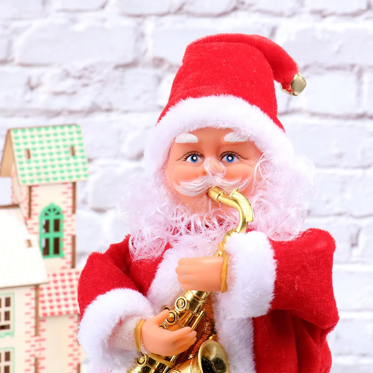 

Musical Electric Stepping Santa Claus Christmas Decoration for Living Room Bedroom Office Bar Holiday Party Singing Dancing