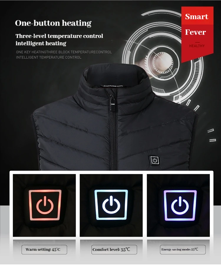 2024 Winter New Fashionable Intelligent Heating USB Cold Insulation Tank Top Men's Daily Leisure Outdoor Sports Jacket