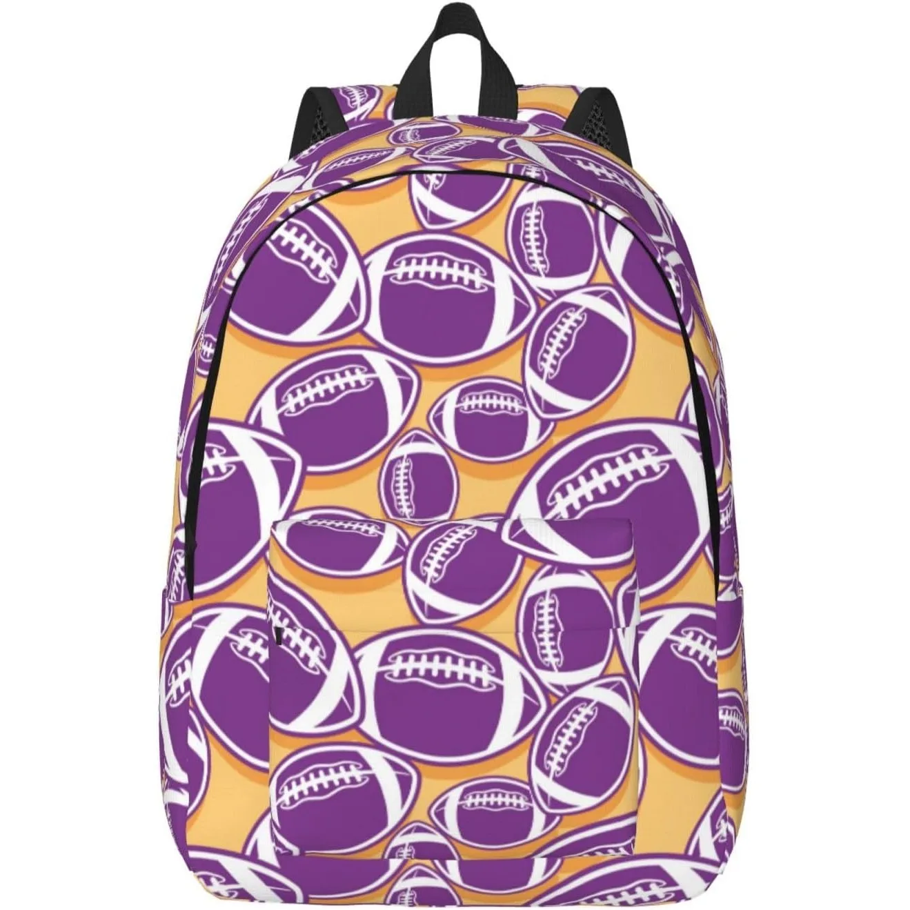 

Travel Laptop Backpack - cute purple American football Computer Canvas Backpack Bag with Adjustable Straps
