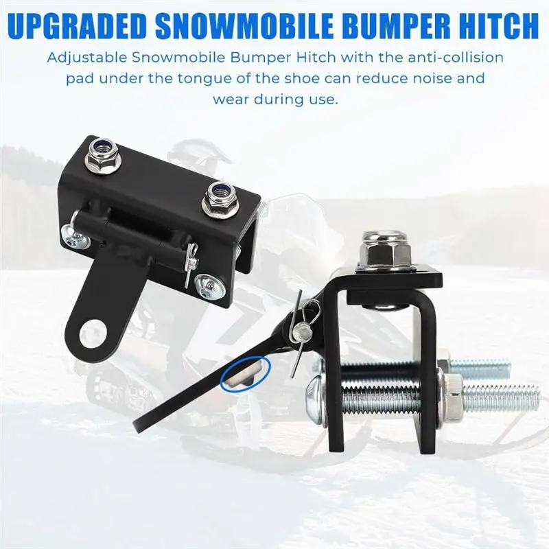 Superior-Snowmobile Bumper Hitch Universal, Adjustable Hitch For Snowmobile Trailers ATV Accessories