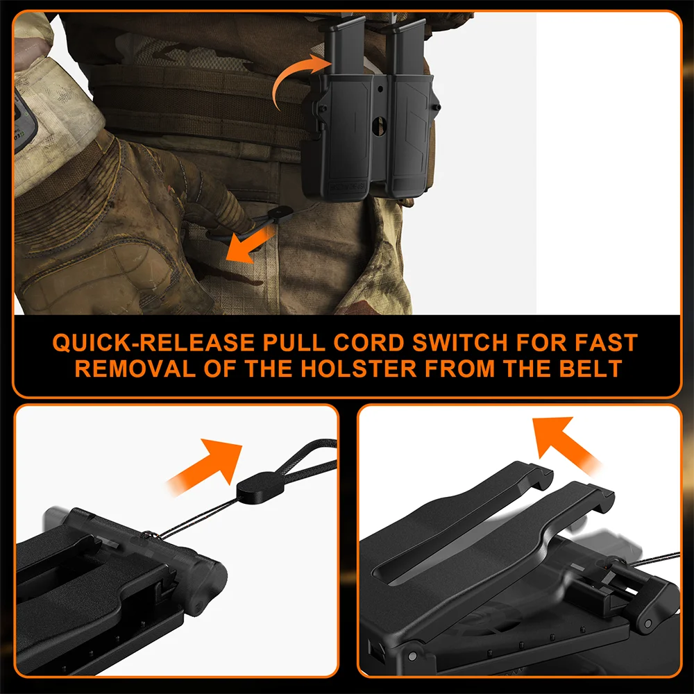 Universal Double Mag Holster Single & Double Stack Universal Magazine Holster Tactical Mag Pouch Hunting Shooting Accessories 5