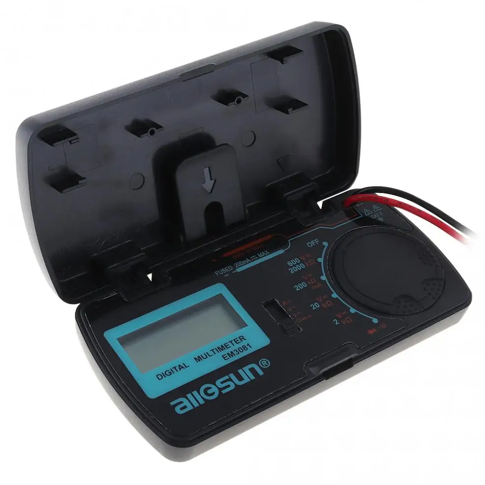 Imagem -05 - Mini Display Lcd Multímetro Digital com um Par Caneta de Teste para Medição dc Tensão ac e dc Atual Resistência Em3081