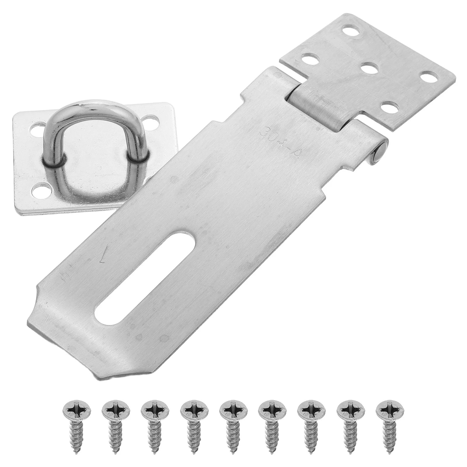 

1 set 1 Set Stainless Steel Hasp Lock Heavy Duty Door Gate Shed Latch Padlock Mounting Hardware Clasp Screw Security Fastener
