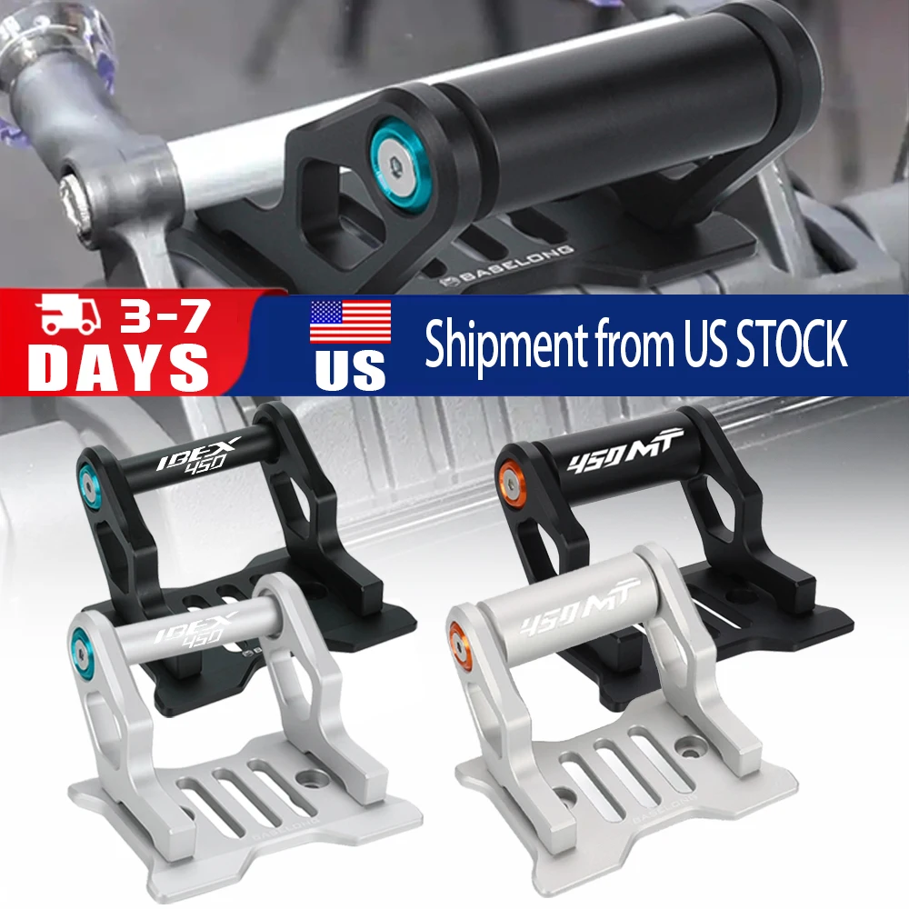 

12mm/22mm For CFMOTO Ibex 450 Ibex450 2024 2025 2026 450MT 450 MT GPS Phone Holder Stand Navigation New Black Extension Bracket