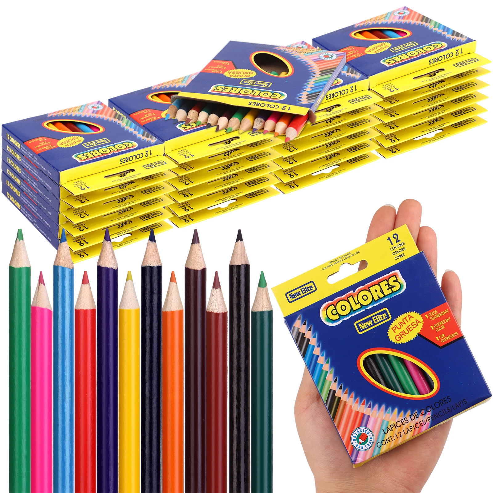 

288Pcs/24 Boxs Mini Colouring Pencil Packs, Mini Drawing Colored Pencils 3.4 Inch Portable Short Fat Color Pencils