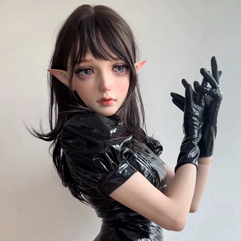 BJD الراتنج نصف رئيس/أقنعة الرأس الكامل Kigurumi عيون كروسدريس تأثيري انمي ياباني دور لوليتا أقنعة عيون وشعر مستعار