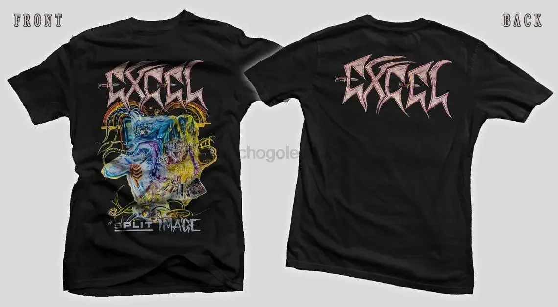 

New D T G printed T-shirt -EXCEL- Split Image - size- SMLXL2-3-4-5-6-7XL