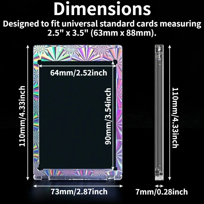 1/3/5 Pcs 35pt Magnetic Card Holders – Ultra-Thick Hard Case for MTG, YGO & Sports Cards, Scratch-Resistant Display