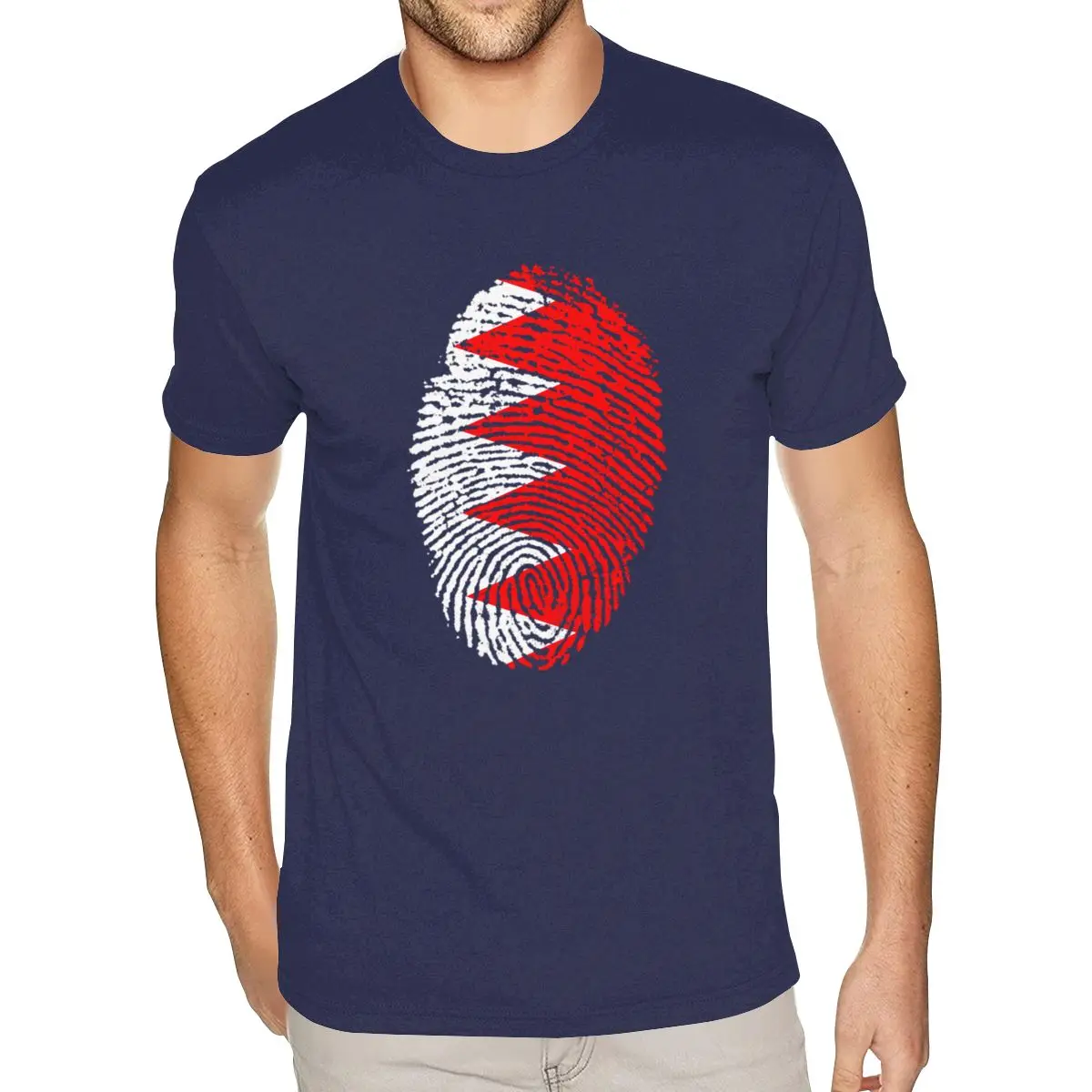 

Bahrain Flag Fingerprint Tee Shirts Plus Size Boys Top Tee Shirts