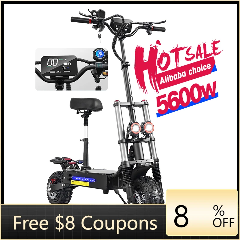 

STLF Advanced / Stock Chinese Scooter Manufacturers 5600W 85KM Speed Folding Dual Motor Electric Scooter Adult