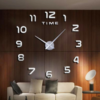 Fashion Modern Design Large Wall Clock 3D DIY Quartz Clocks Watches Acrylic Mirror Stickers Living Room Home Decor Horloge